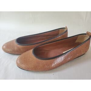 Lario 1898 Ballet Flats Snake skin Leather Italy size EU 36.5 US 5.5